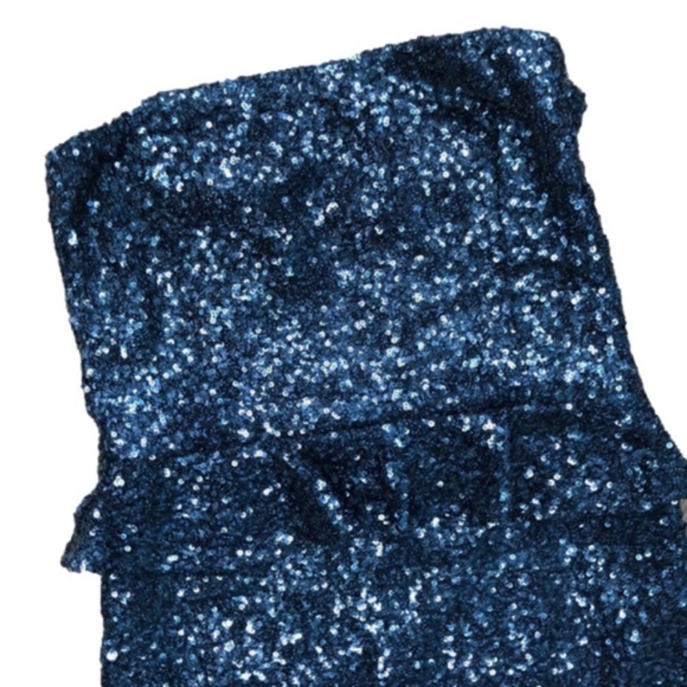 Zara blue party peplum style strapless Mini Dress size small